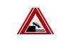 RVV Verkeersbord - J26 Gevaarlijke kade of rivieroever rivier waarschuwingsbord rood driehoek breed